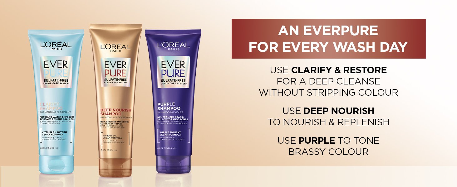 L'Oréal Paris EverPure Sulfate-Free Volume Shampoo and Conditioner, Education Module Content EverPure Routine